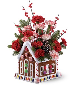 Teleflora's Gingerbread House Bouquet in Sewell NJ, Lamp Light Florist And Gift
