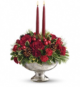 Teleflora's Mercury Glass Bowl Bouquet in Sewell NJ, Lamp Light Florist And Gift