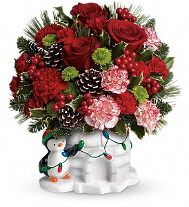 Send a Hug Christmas Cutie by Teleflora in Sewell NJ, Lamp Light Florist And Gift