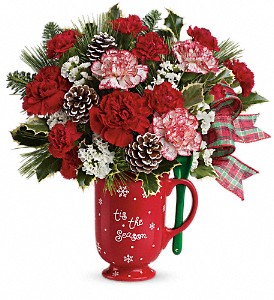 Teleflora's Warm Holiday Wishes Bouquet in Sewell NJ, Lamp Light Florist And Gift