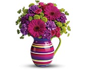 Teleflora's Rainbow Pitcher Bouquet in Sewell�NJ, Lamp Light Florist And Gift