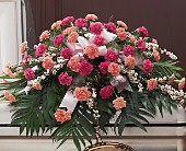 Delicate Pink Casket Spray in Sewell NJ, Lamp Light Florist And Gift
