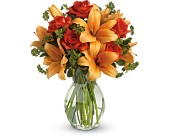 Fiery Lily and Rose in Sewell�NJ, Lamp Light Florist And Gift
