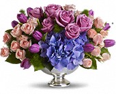 Teleflora's Purple Elegance Centerpiece in Sewell NJ, Lamp Light Florist And Gift