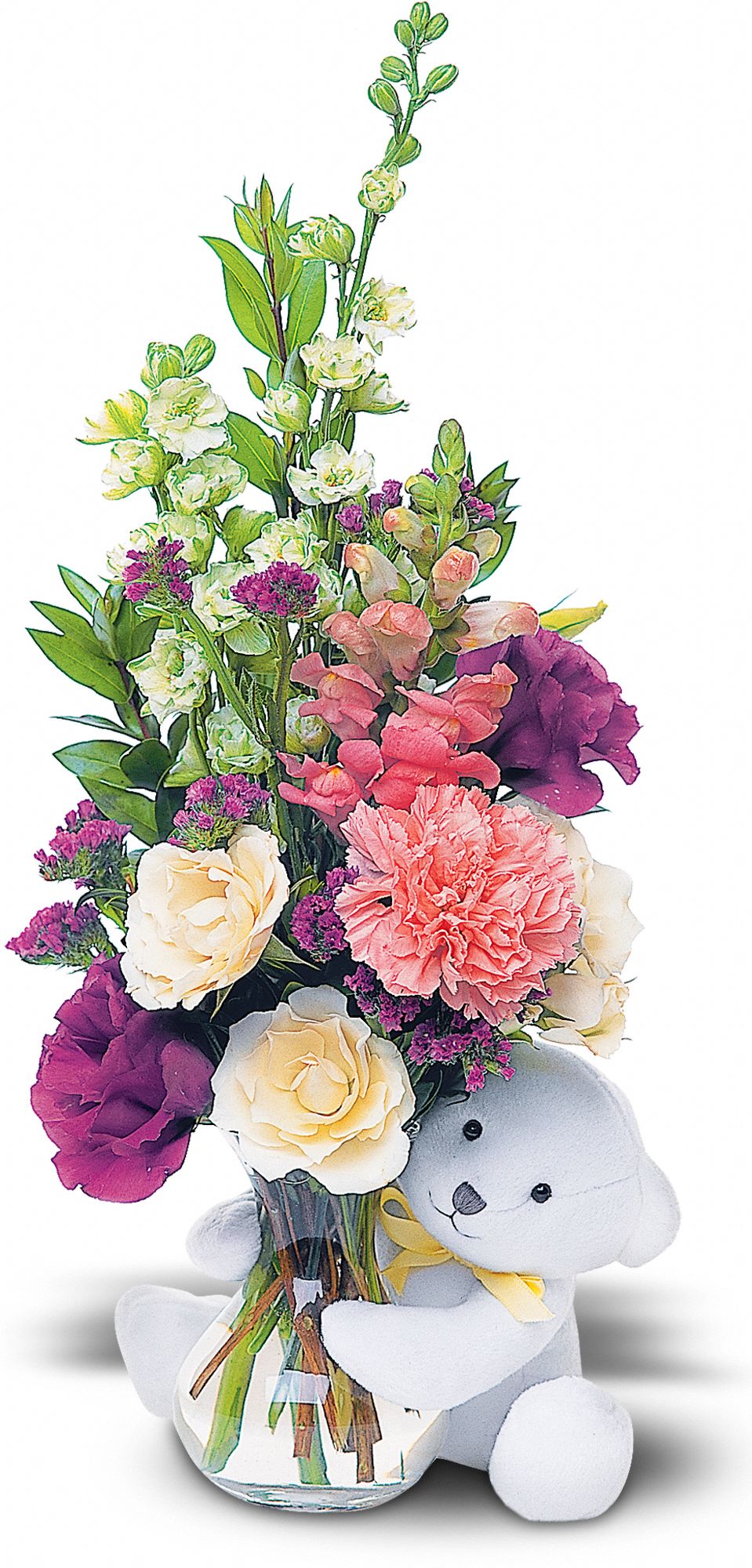 Lamp Light Florist And Gift, Sewell, New Jersey - Teleflora's Bear Hug Bear with White Roses, picture