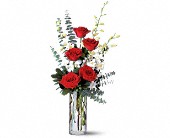 Lamp Light Florist And Gift, Sewell, New Jersey - Red Roses and White Orchids, picture