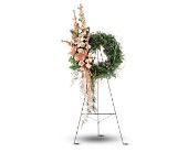 Lamp Light Florist And Gift, Sewell, New Jersey - Peach Comfort Wreath, picture